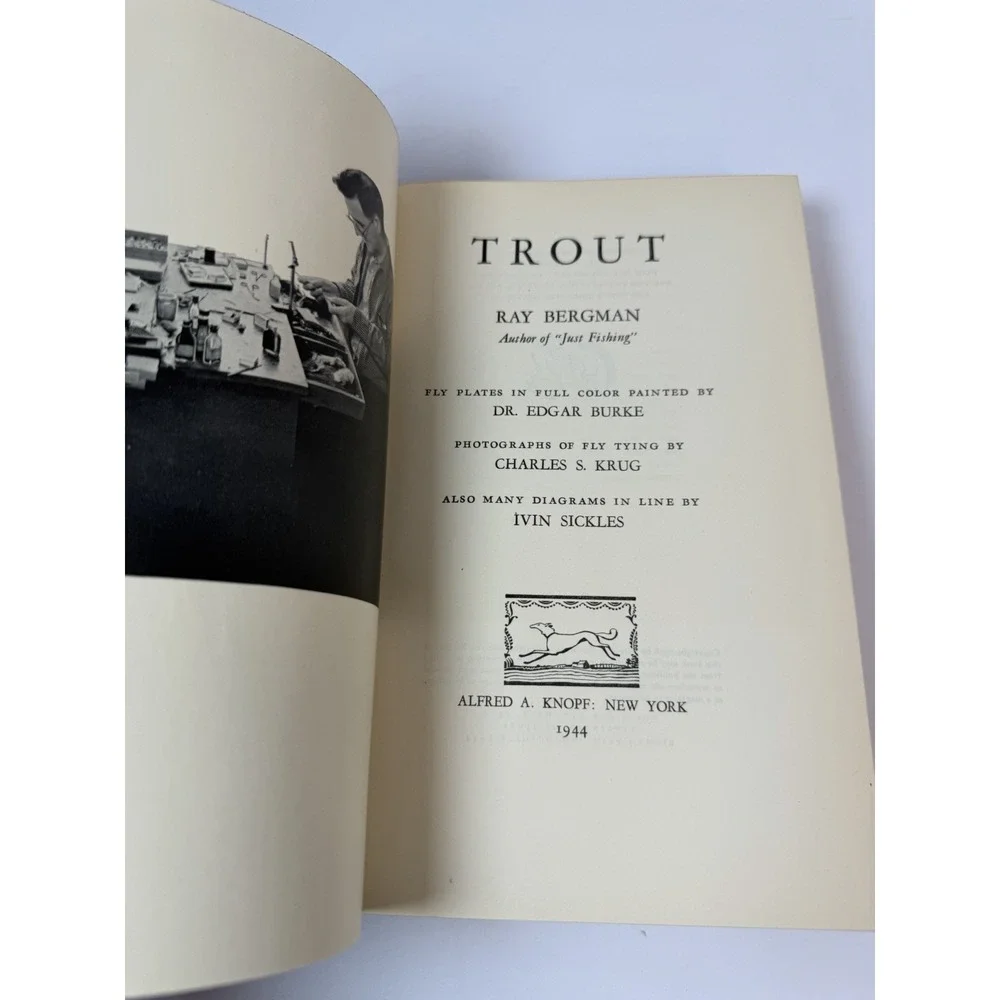 1944 Trout Ray Bergman 16 Color Fly Plates Diagrams Fishing 8th Printing